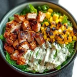 BBQ Hähnchen Geschnittene Salat