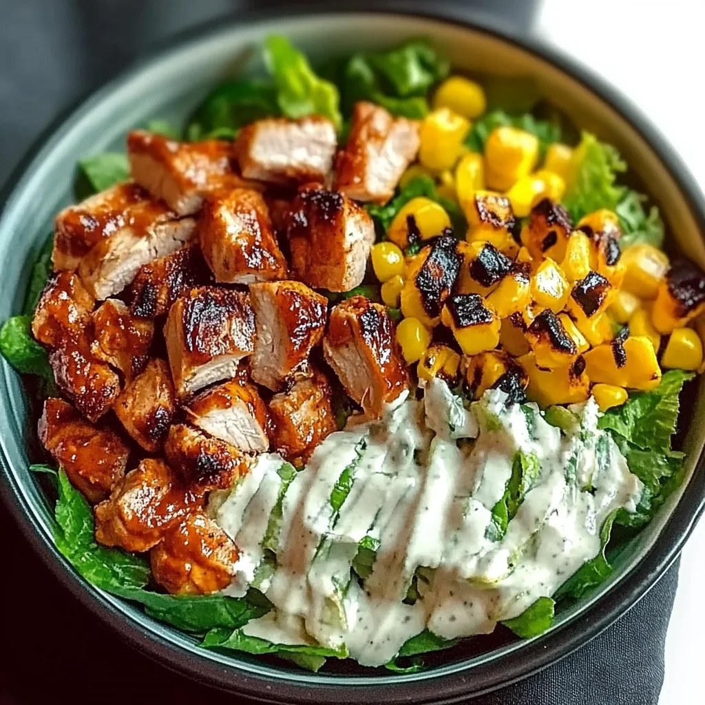 BBQ Hähnchen Geschnittene Salat