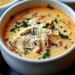 Cremige Crock Pot Hähnchen Parmesan Suppe