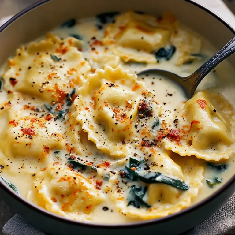 Cremige Toskanische Ravioli-Suppe