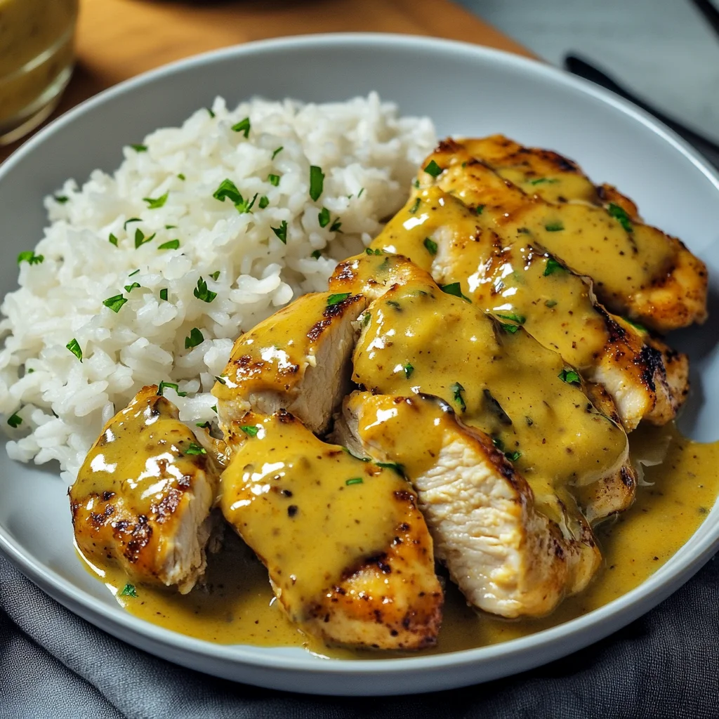 Honig Senf Hähnchen mit Reis