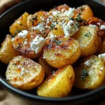 Knusprige Kartoffeln mit Feta & Knoblauch