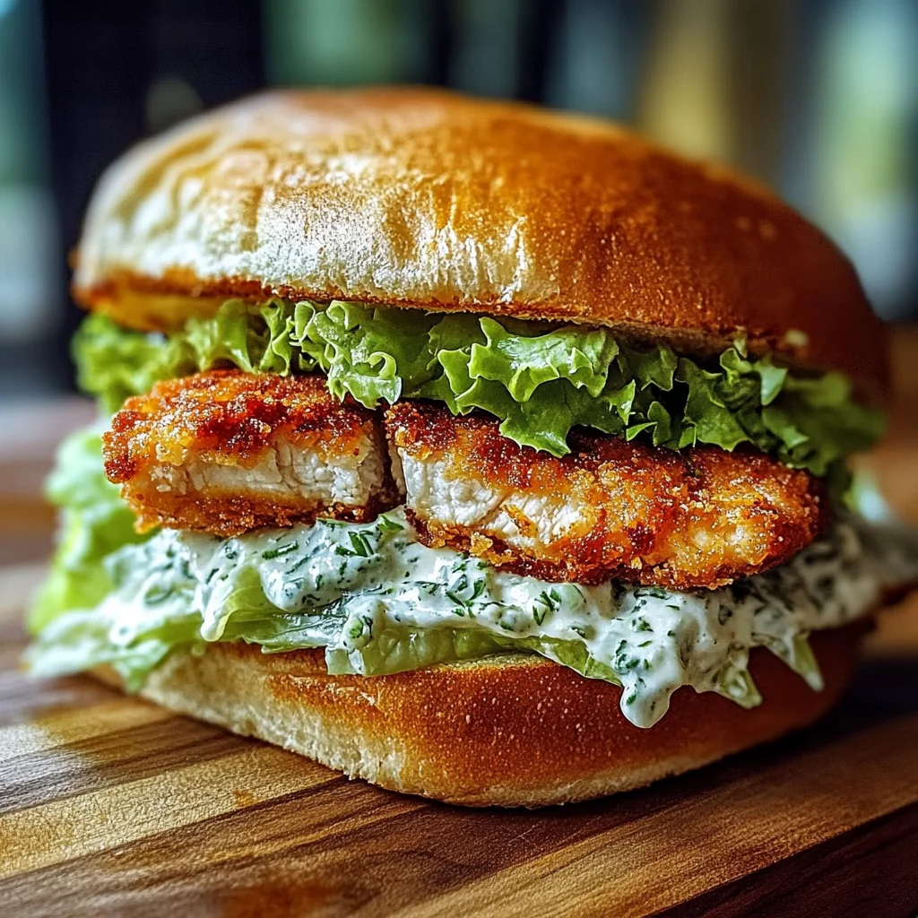 Knuspriges Hähnchen Caesar Sandwich