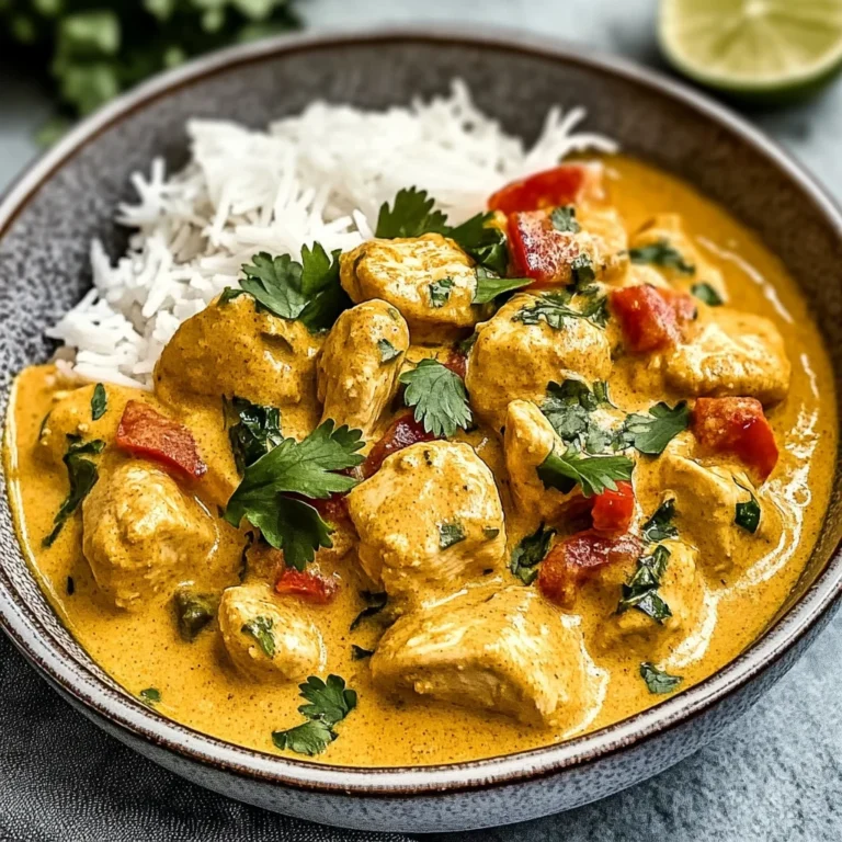 Kokosnuss-Curry-Hühnchen für schnelle Küche