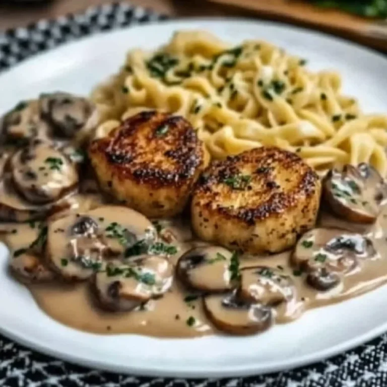 Medaillons in Champignon Rahmsoße mit Spätzle