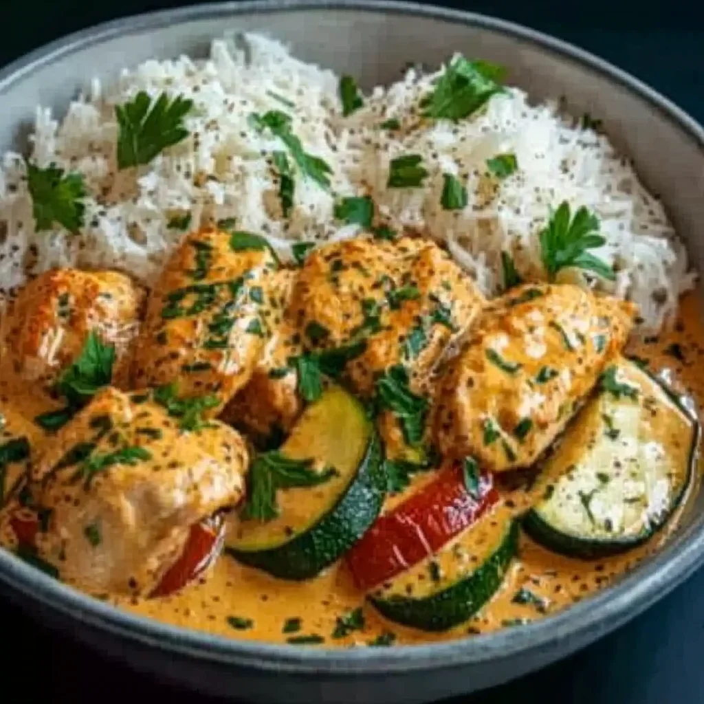 Paprika-Zucchini-Sahne-Hähnchen