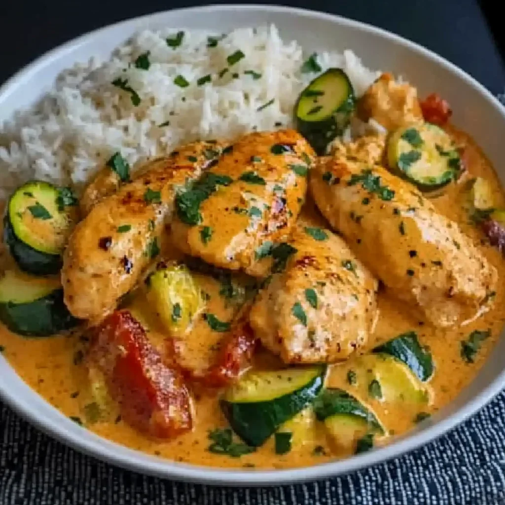 Paprika-Zucchini-Sahne-Hähnchen