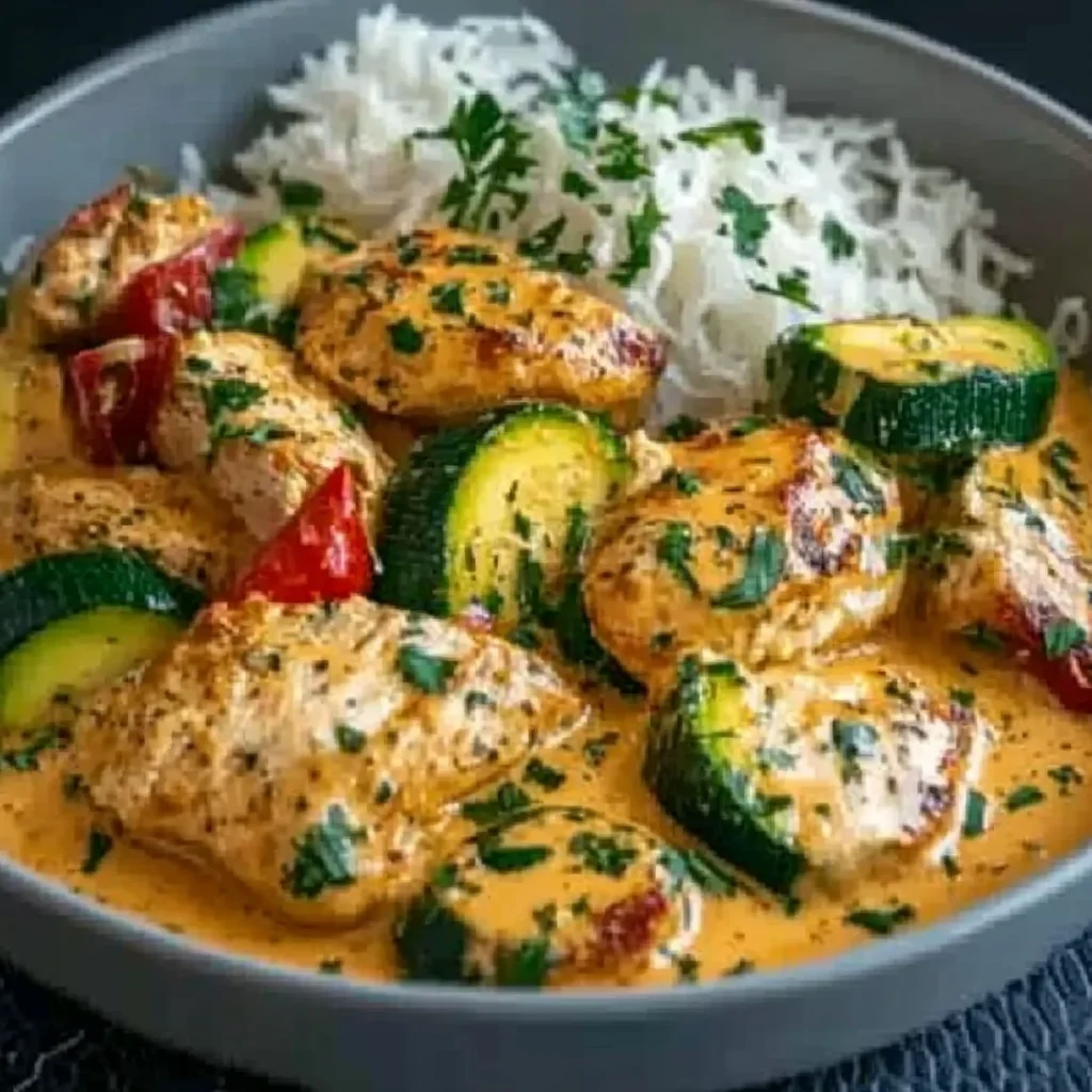 Paprika-Zucchini-Sahne-Hähnchen