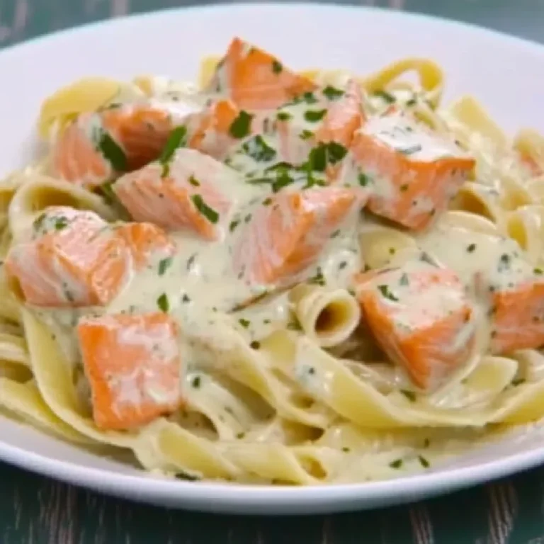 Pasta mit Lachs und Sahnesoße