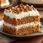 Saftiger Karottenkuchen mit Walnüssen & Frischkäse-Creme