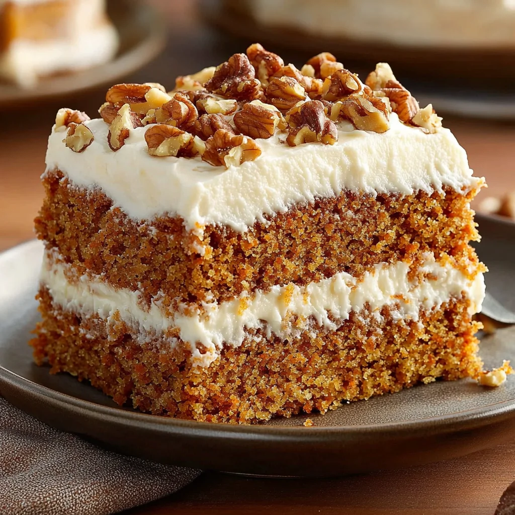 Saftiger Karottenkuchen mit Walnüssen & Frischkäse-Creme