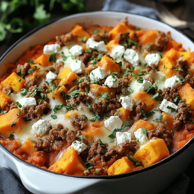 Süßkartoffel-Hackfleisch-Auflauf mit Feta