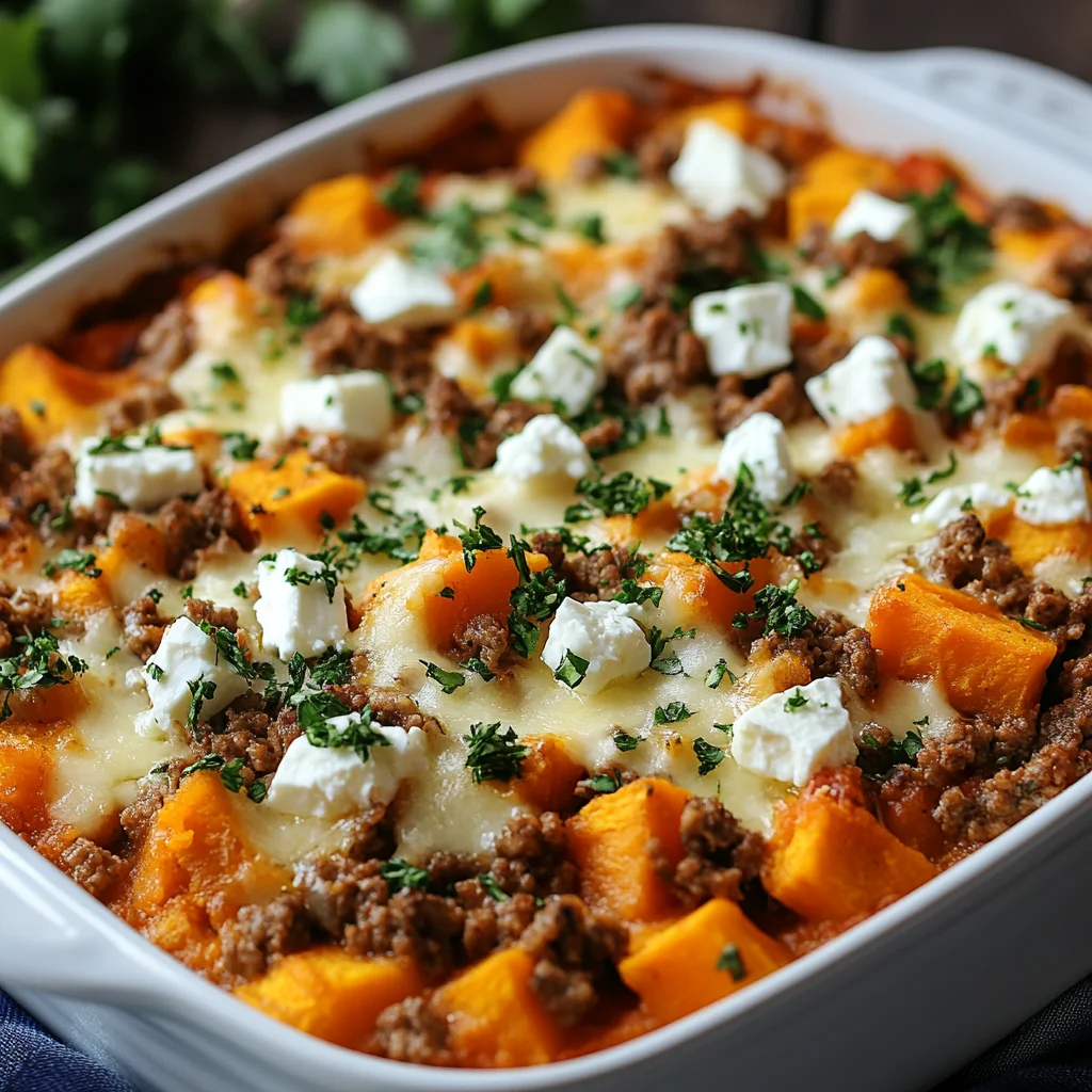 Süßkartoffel-Hackfleisch-Auflauf