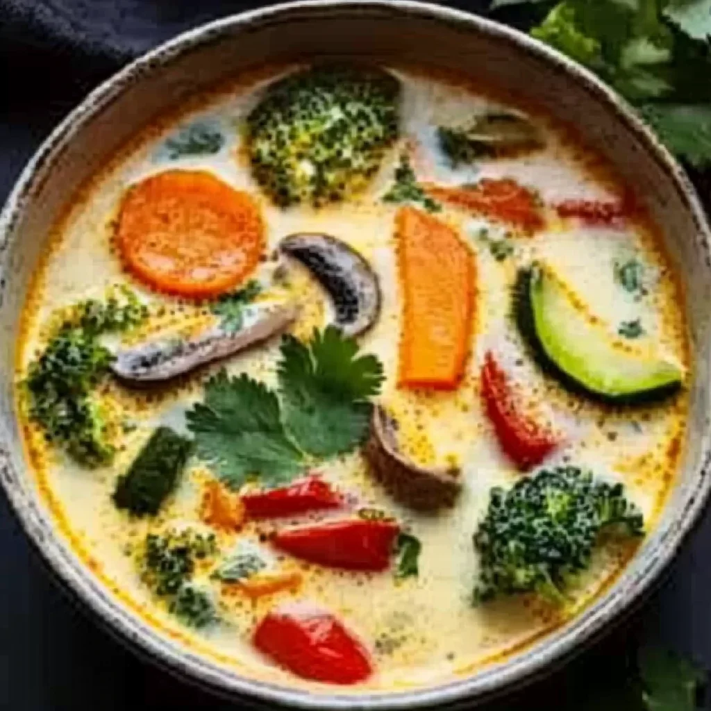 Thai-Kokos-Suppe mit Gemüse