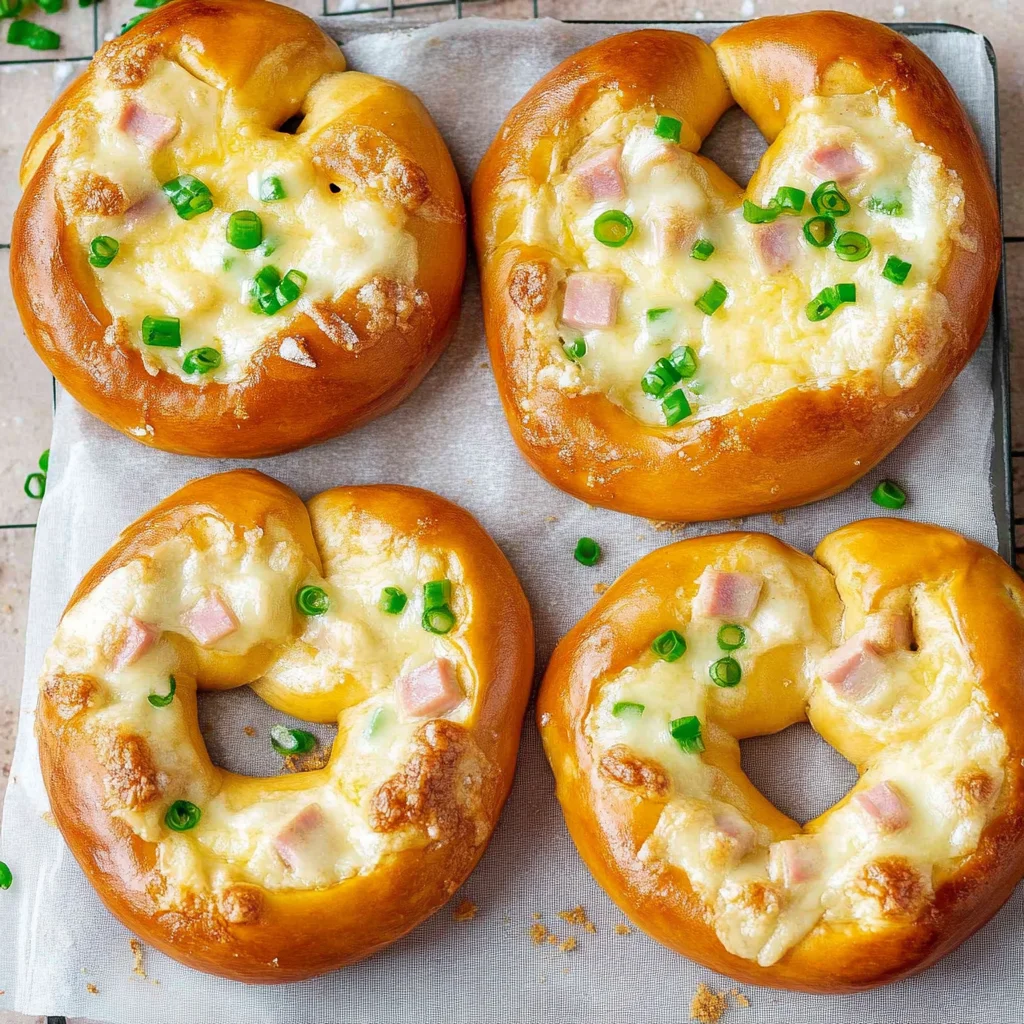 Überbackene Brezeln mit Schinken & Käse