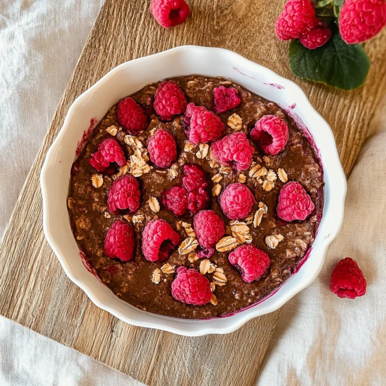 Vegane Baked Oats mit Himbeeren