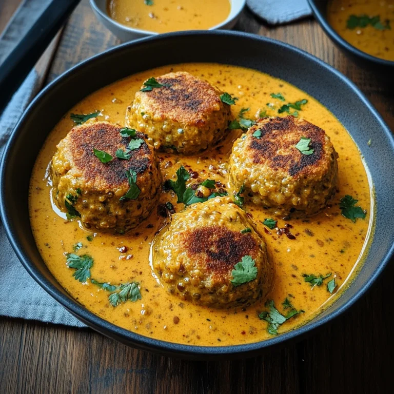 Vegane Linsenknödel in Curry-Sauce