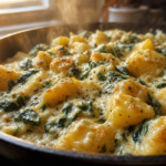 Spinatkartoffeln mit Käse-Sahne-Soße selbstgemacht