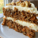 Saftiger Karottenkuchen mit Walnüssen u0026 Frischkäse-Creme