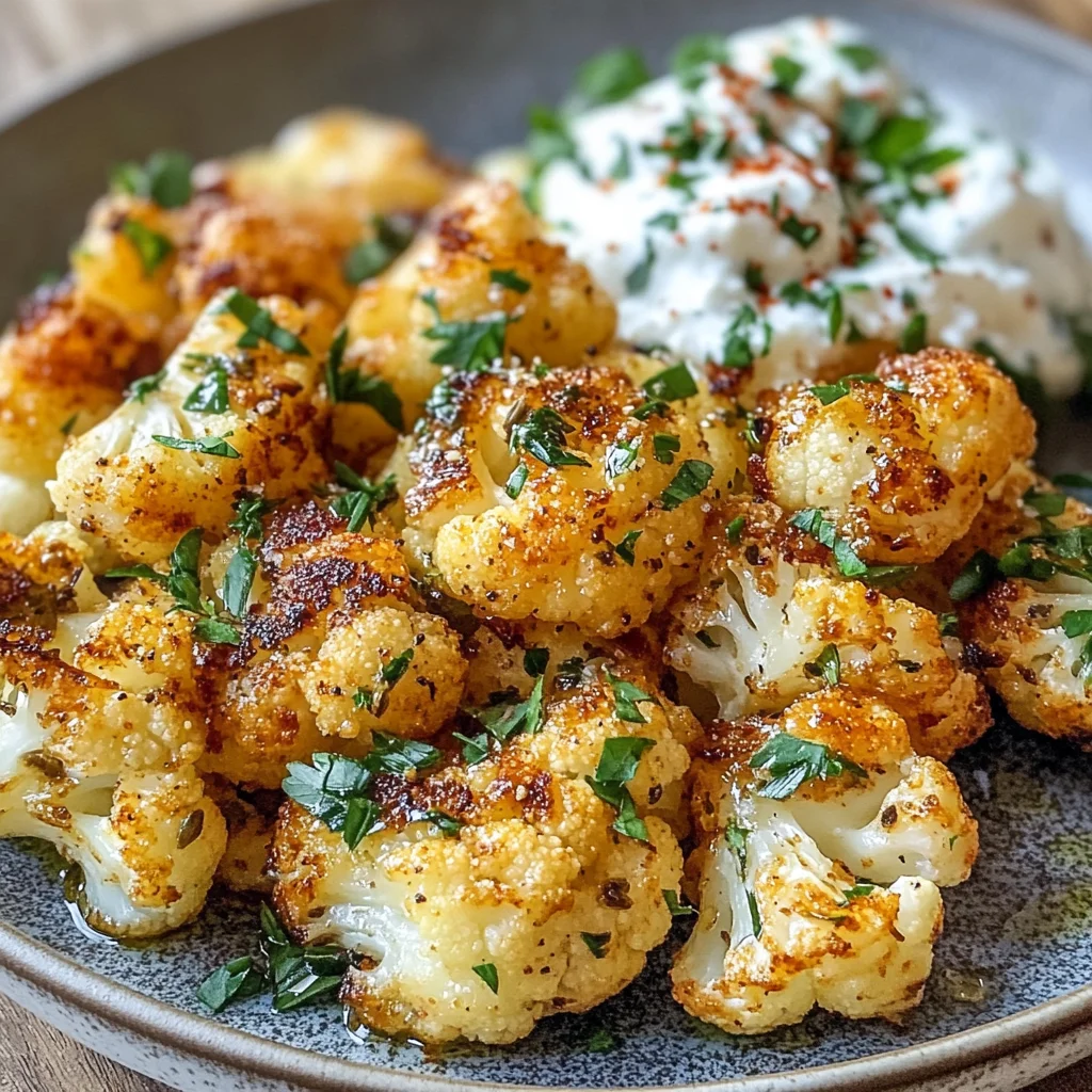 Blumenkohl Airfryer mit leckerem Kräuterquark Rezept