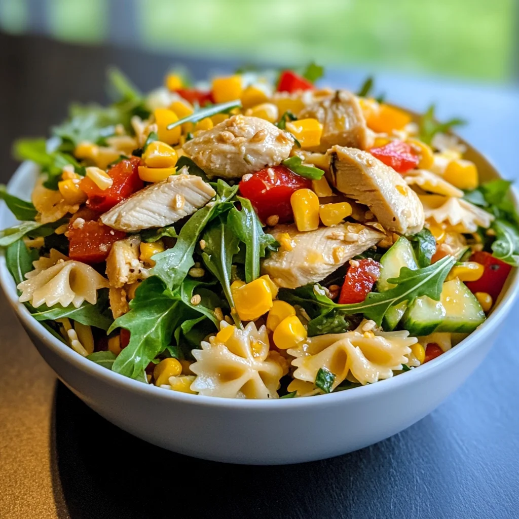 Bunter Nudelsalat mit Hähnchen – Einfach & Gesund