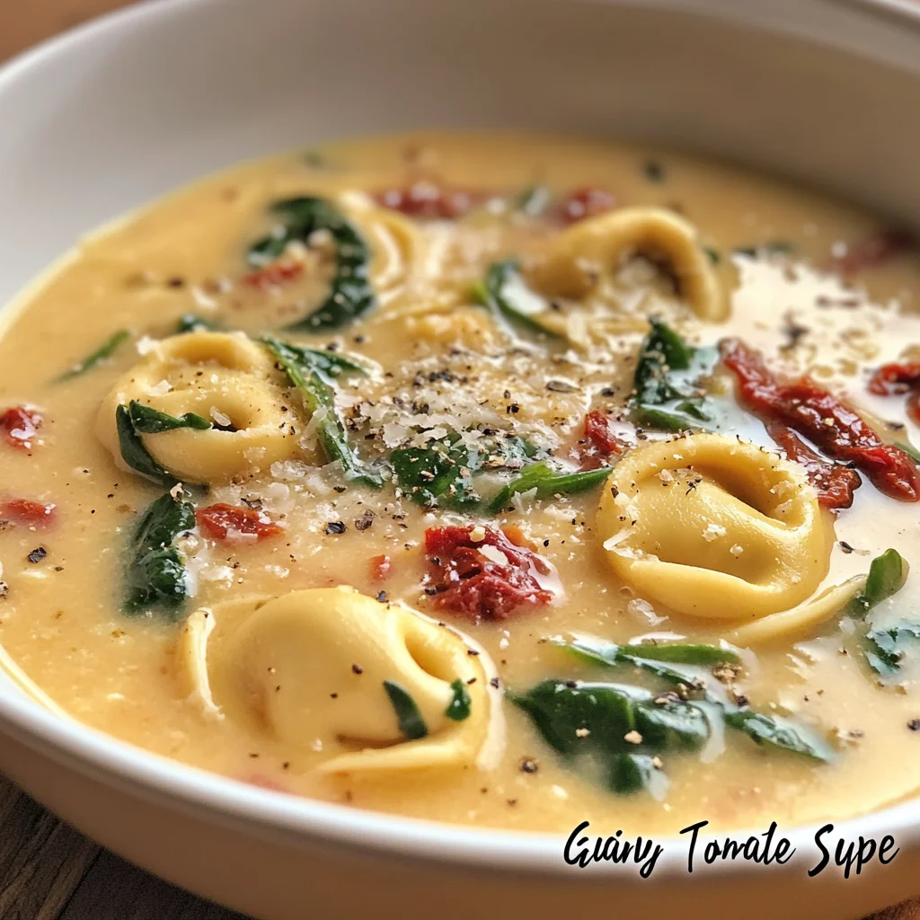 Cremige toskanische Tortellini Suppe