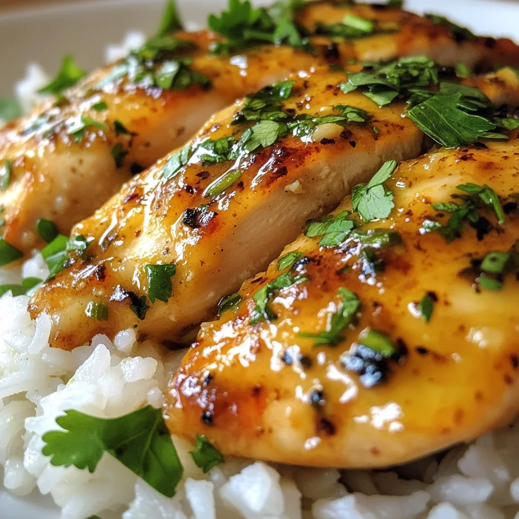Honig Senf Hähnchen mit Reis