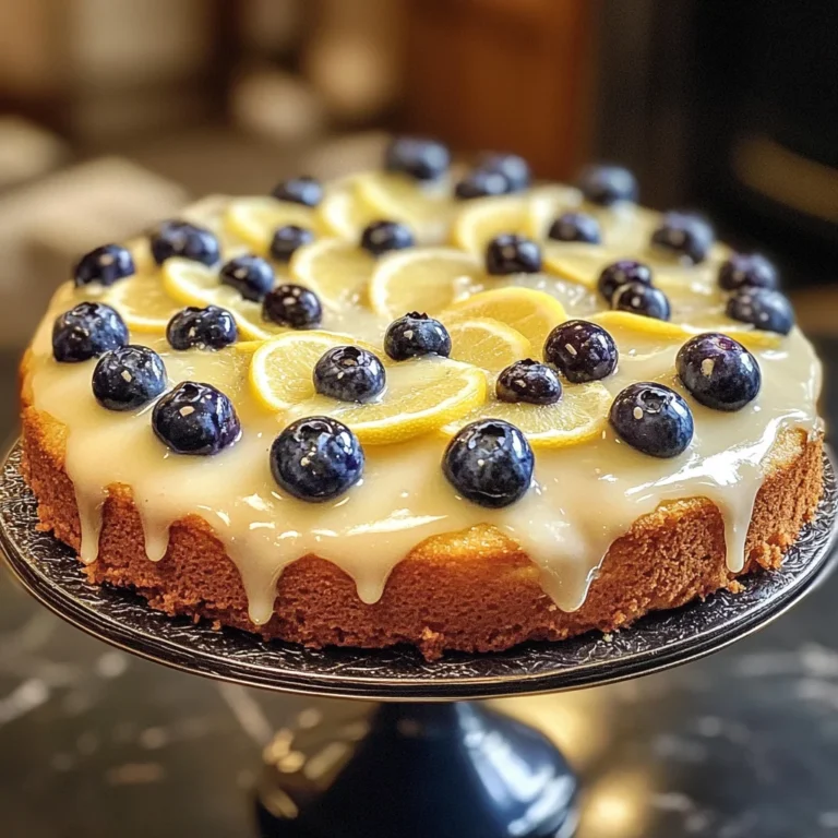 Joghurtkuchen mit Blaubeeren und Zitrone