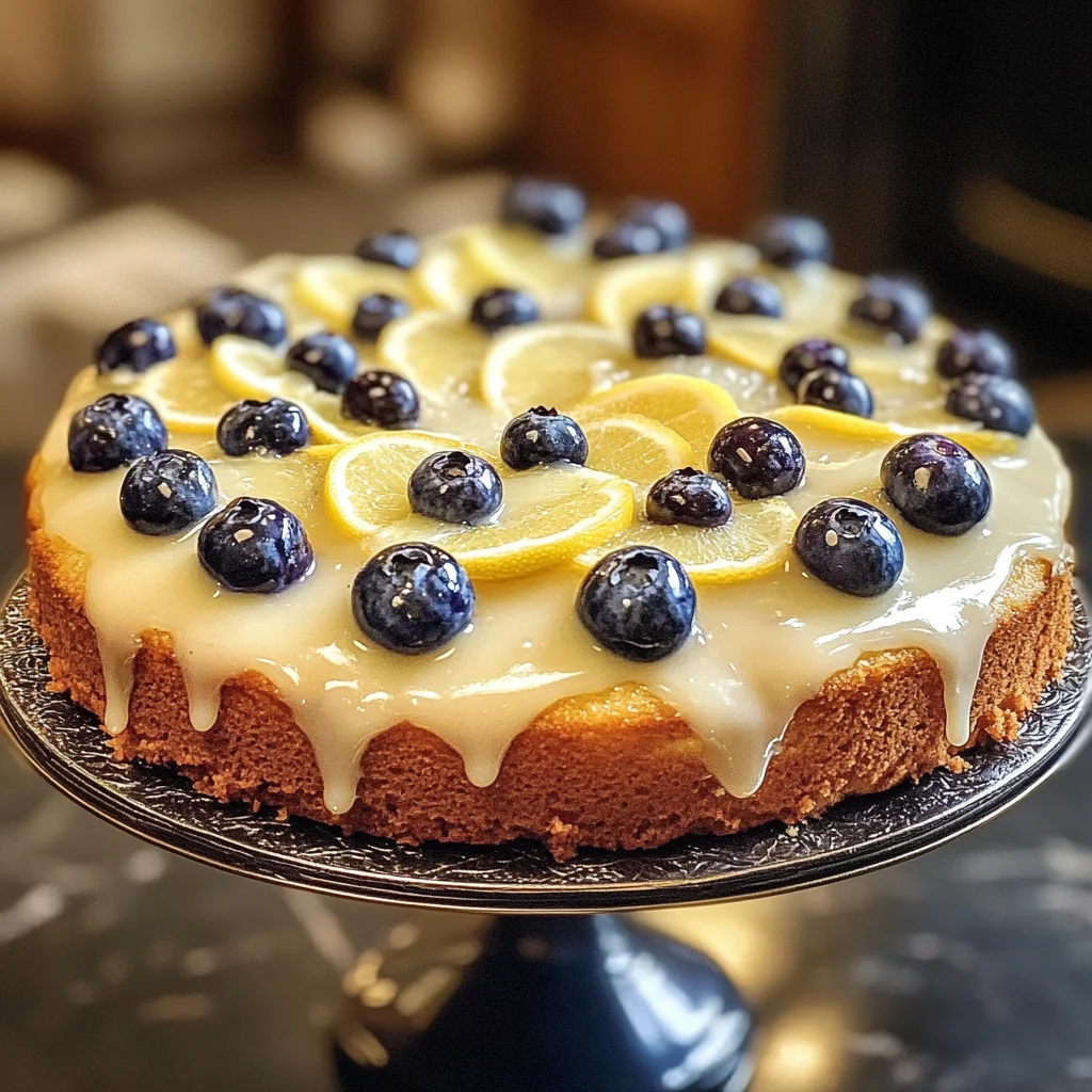 Joghurtkuchen mit Blaubeeren und Zitrone