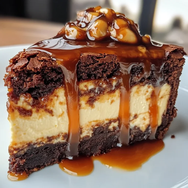 Karamell-Brownie-Cheesecake: Ein himmlisches Dessert!