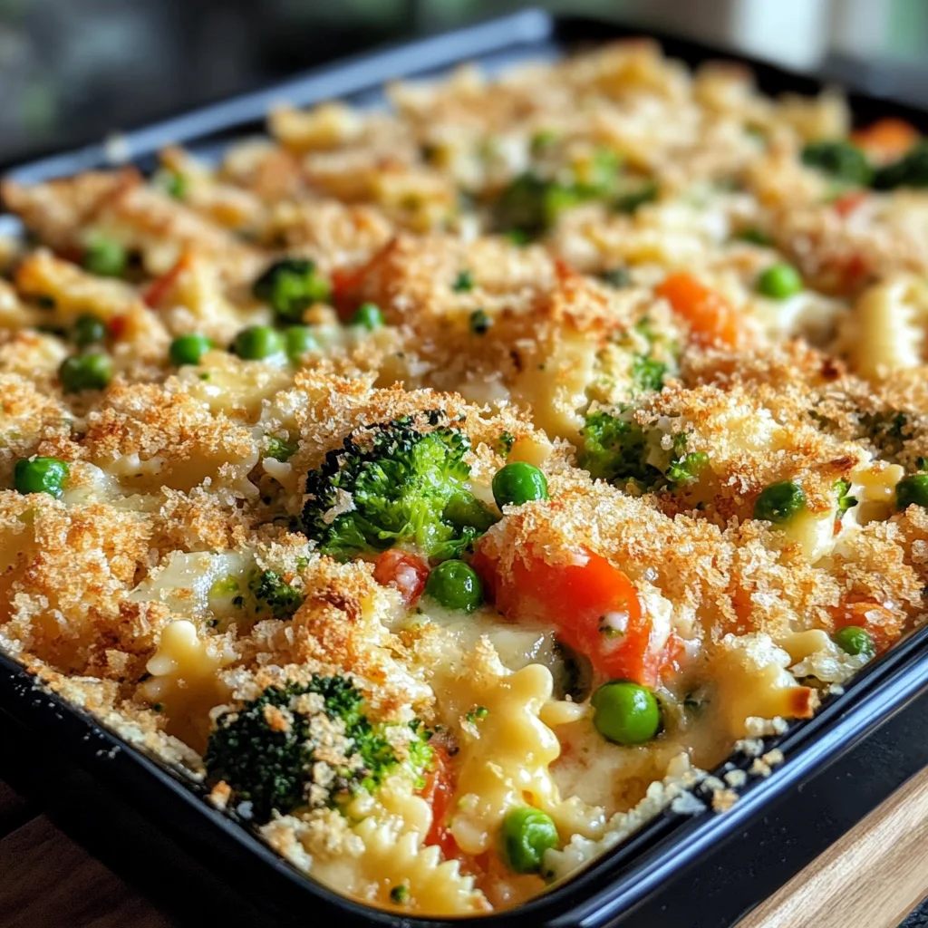 Käse-Hühnchen-Farfalle-Auflauf