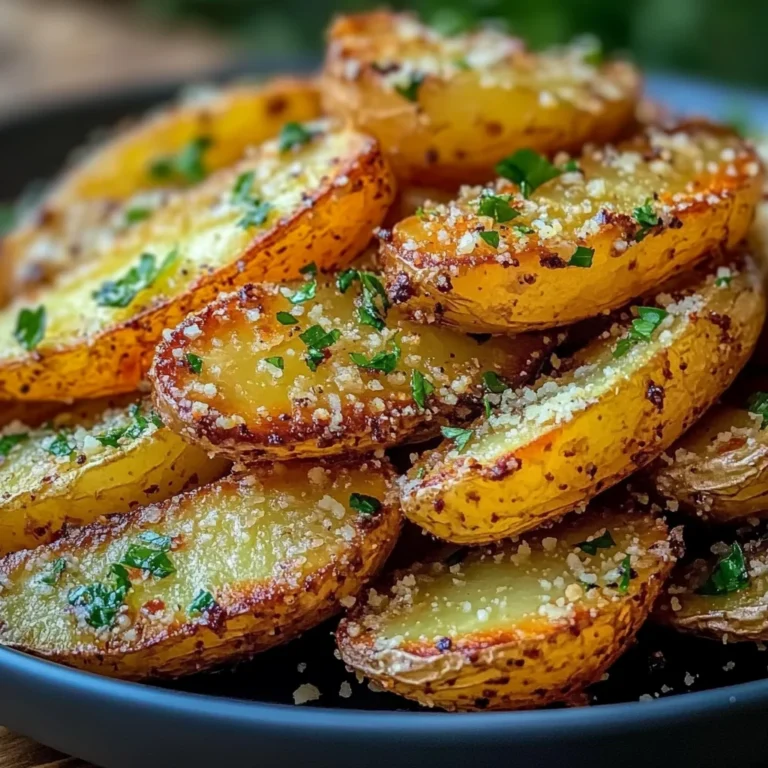 Knusprige Knoblauch-Parmesan-Kartoffelspalten lecker zubereitet!