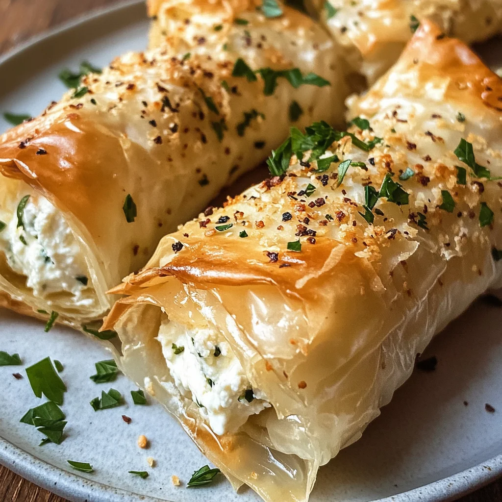 Knusprige Ofen Feta Röllchen Einfach Lecker
