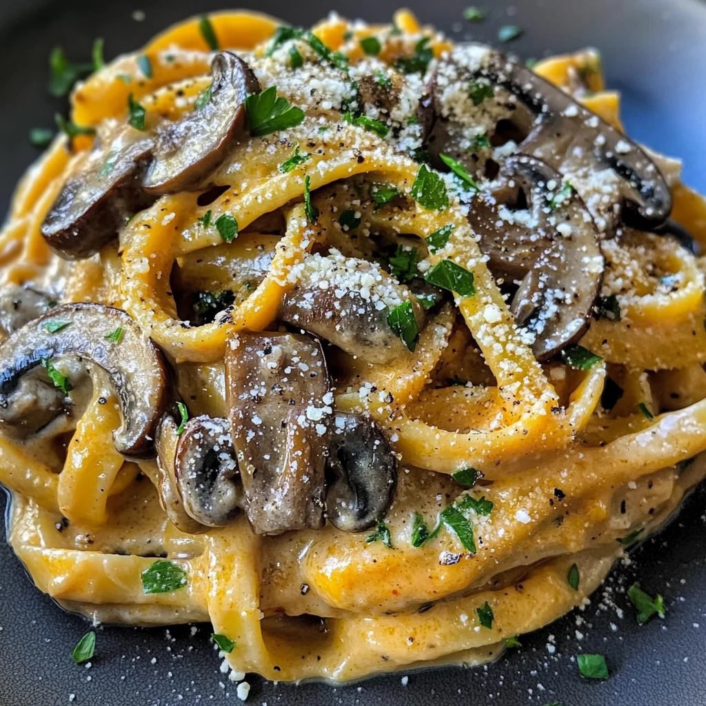 Kürbis-Pilz-Pasta