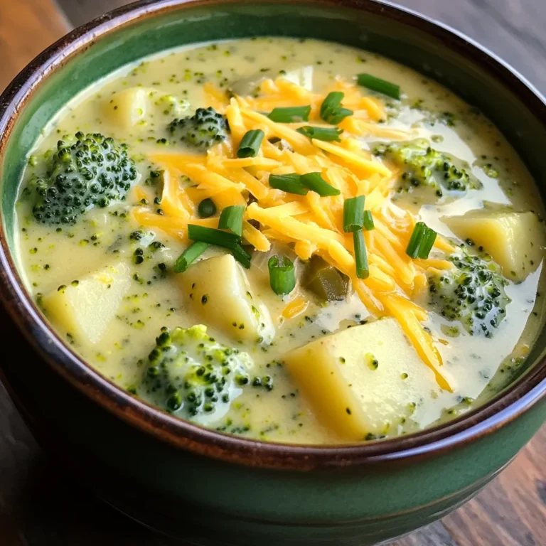 Leckere Brokkolisuppe mit Käse und Kartoffeln