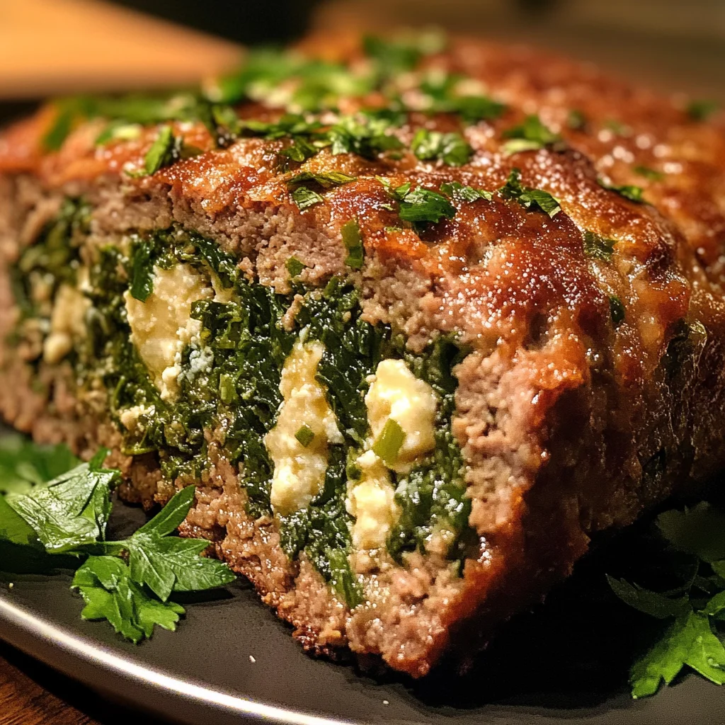 Low Carb Hackbraten mit Ziegenkäse und Spinat gefüllt: Ein Unglaublich Ultimatives Rezept für 4 Portionen