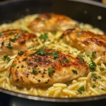 One Pot Orzo Pasta mit Hähnchen