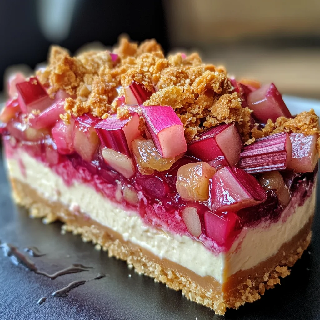 Rhabarber-Cheesecake mit Streuseln - Rhabarber Käsekuchen