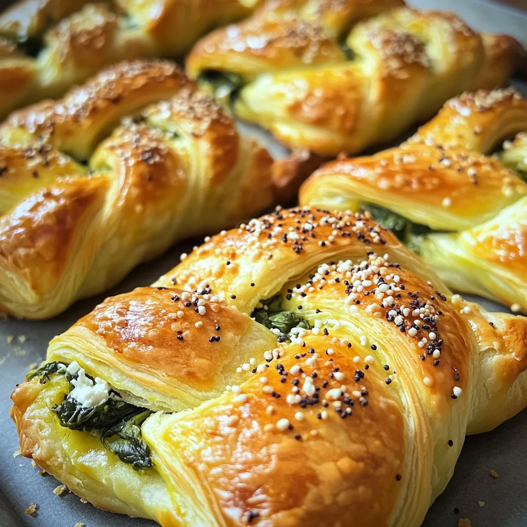 Spinat-Feta-Blätterteig-Twists