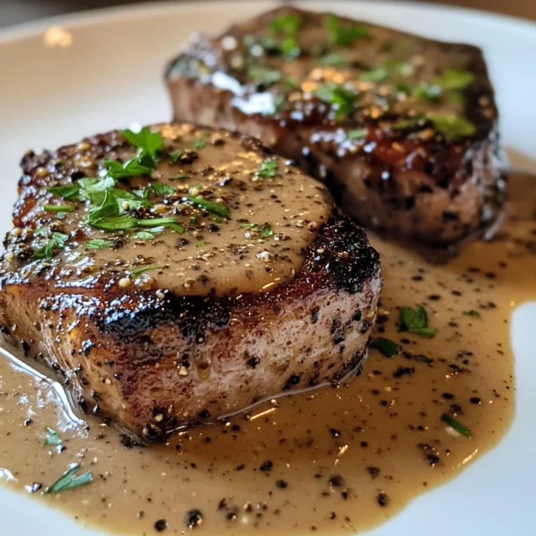 Steak au Poivre mit cremiger Traubensaft-Sahne-Sauce