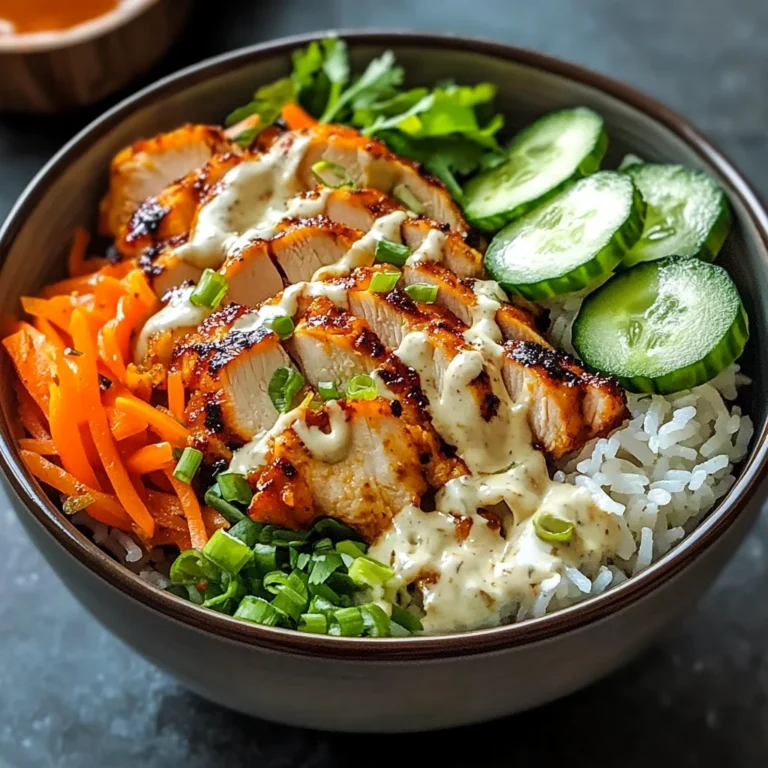 Würzige Hähnchen Bowl mit cremiger Soße für ein Geschmackserlebnis