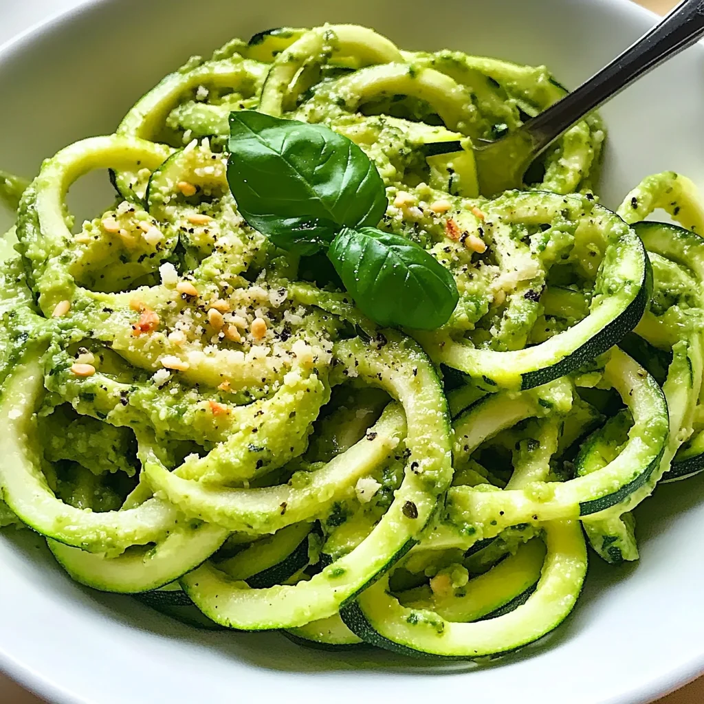 Zucchini-Nudeln mit cremigem Avocado-Pesto